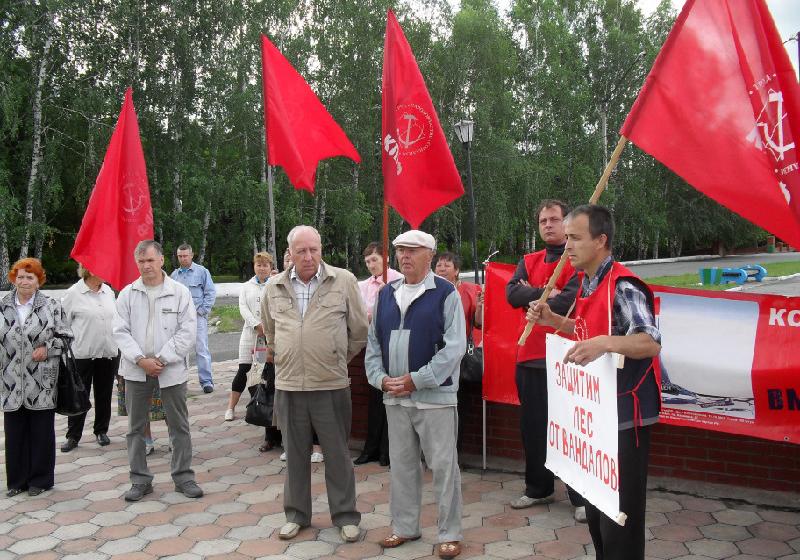 Алтайский край: комсомольский пикет против незаконной вырубки леса