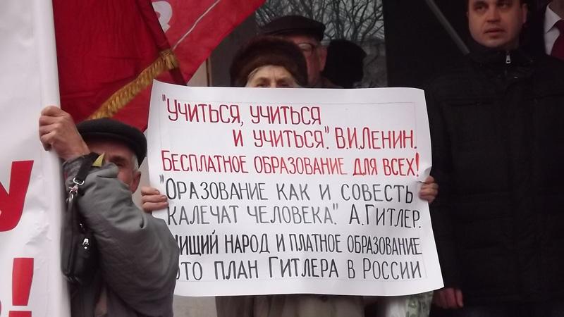 В Краснодаре прошел митинг против принятия правительственного закона об образовании