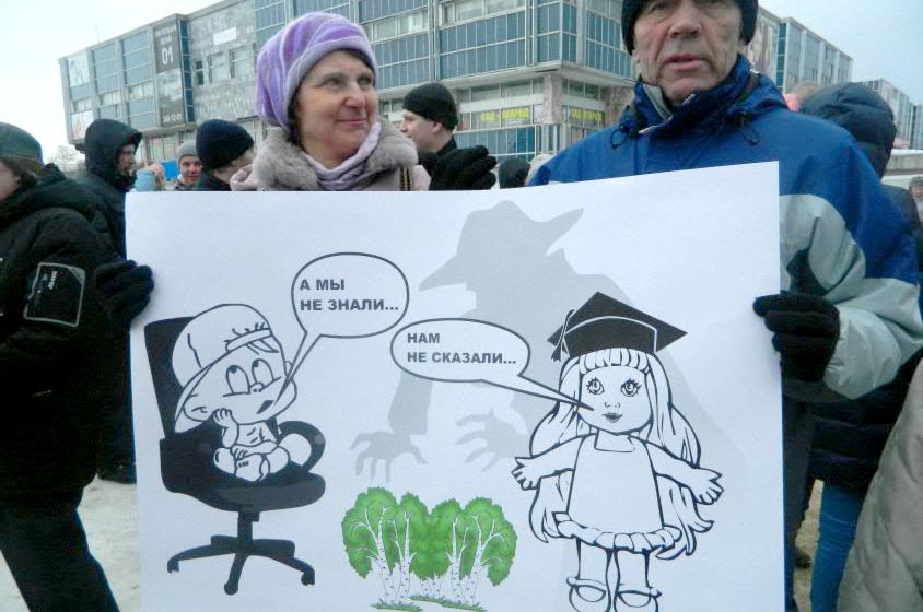 Новосибирская область: Жители Краснообска провели митинг против вырубки леса 