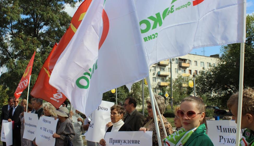 В Волгограде в пятницу прошел пикет под лозунгом «Аферистов из ТИК и УИК – к ответу»