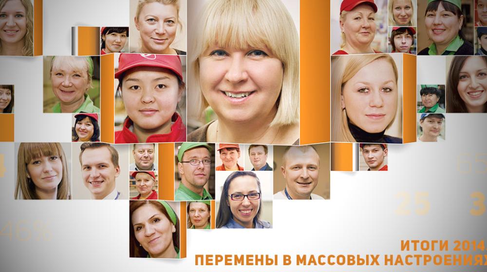 Итоги 2014. Перемены в массовых настроениях: Стабильное одобрение присоединения Крыма, снижение поддержки власти по Украине, рост рейтинга Путина и «ЕР», снижение уровней социального самочувствия и потребления
