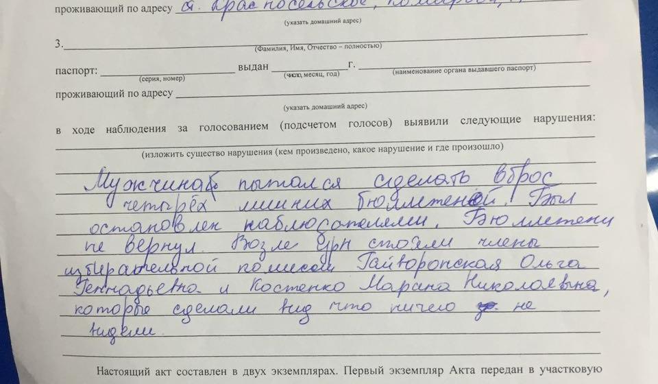 В Краснодаре зафиксированы очередные нарушения на выборах