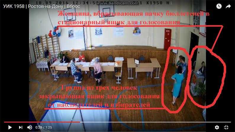 В интернете появились  записи вбросов бюллетеней с избирательных участков  Ростова-на-Дону
