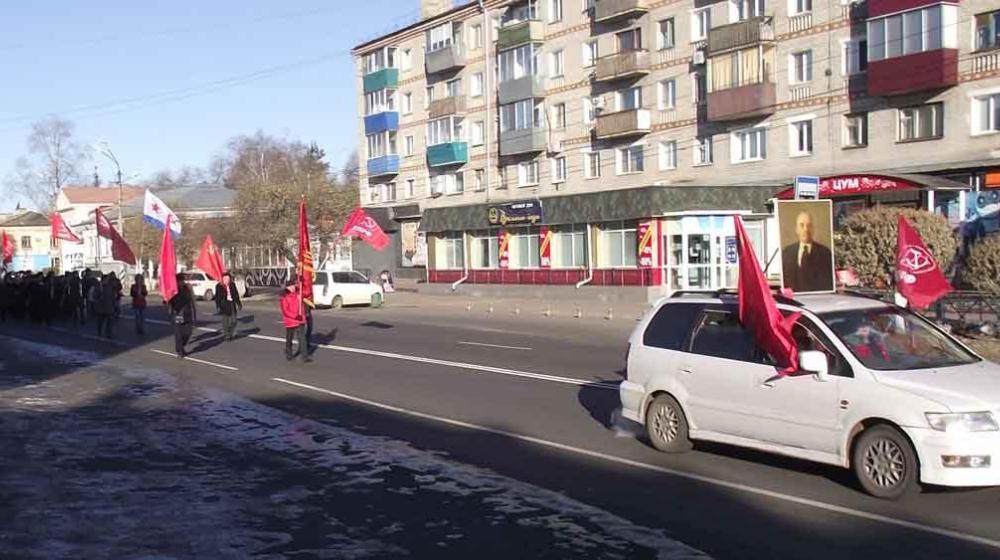 Город Белогорск Амурской области отметил праздник Октября демонстрацией и митингом