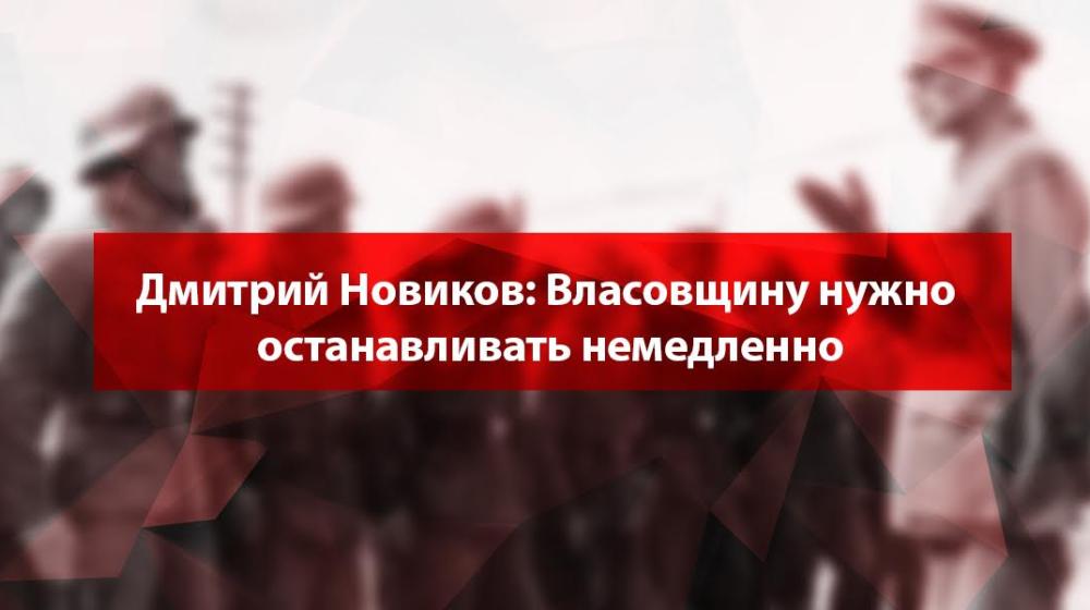 Дмитрий Новиков: Власовщину нужно останавливать немедленно