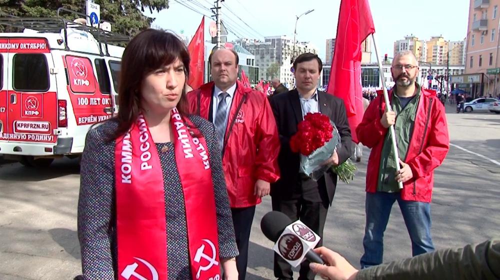 Рязанский телеканал показал репортаж о первомайском шествии и митинге КПРФ