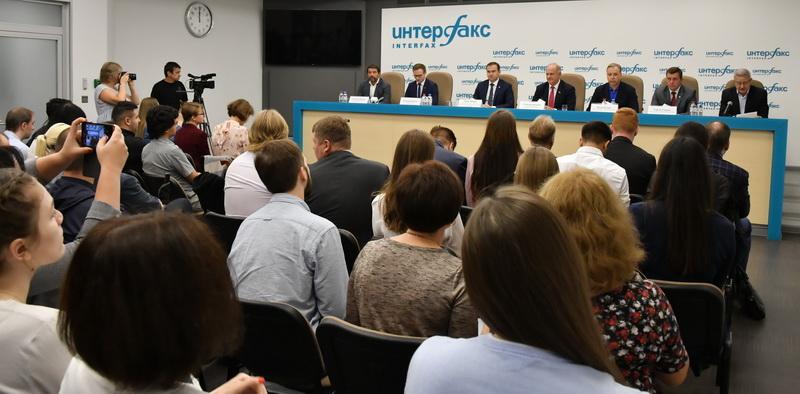 Пресс-конференция в "Интерфаксе" руководства КПРФ и кандидата в депутаты Мосгордумы от КПРФ