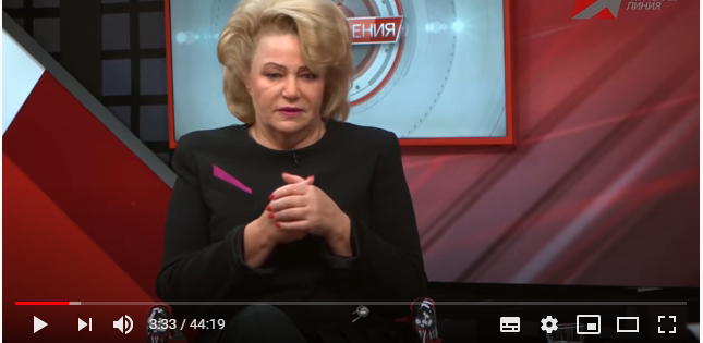 Нина Останина приняла участие в программе "Точка зрения" на телеканале "Красная линия"