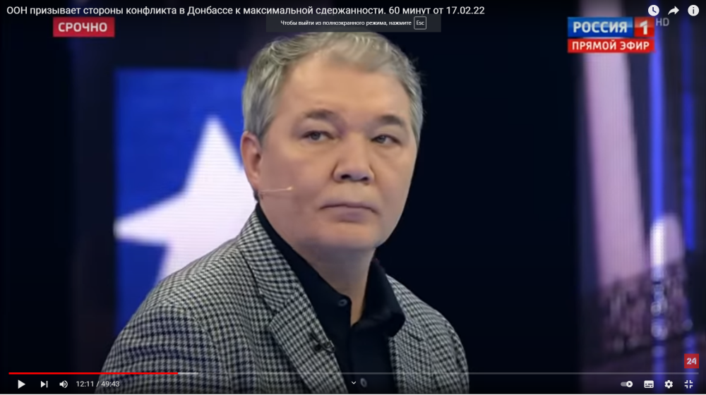 Леонид Калашников принял участие в программе «60 минут» на телеканале Россия 1
