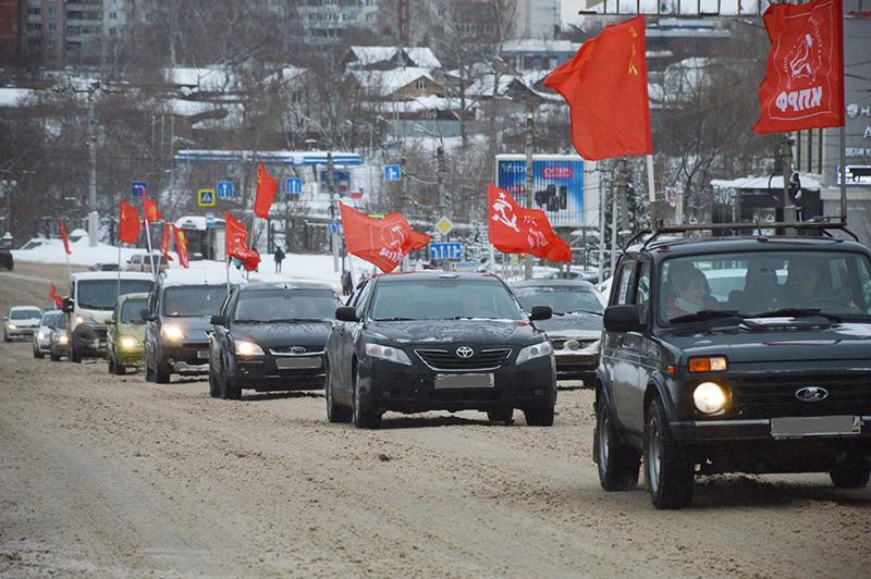 Автопробег в Иванове, посвящённый 30-летию КПРФ