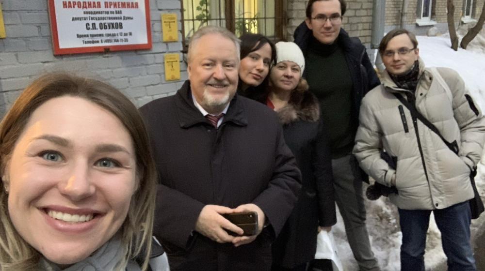 Партийная вертикаль в ВАО Москвы. Депутаты КПРФ трех уровней - Обухов, Янчук и Белов - провели совместный прием наказов Николаю Харитонову