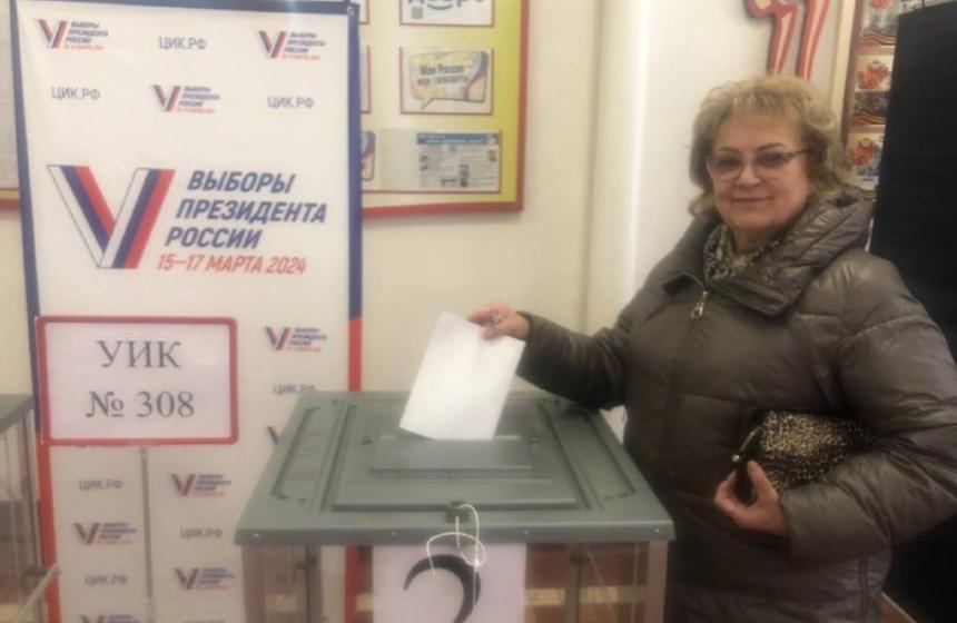Ольга Алимова проголосовала на выборах Президента Российской Федерации