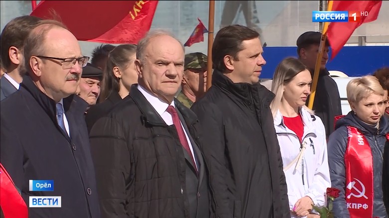 Освещение федеральным телевидением  поездки Г. Зюганова в Орёл 12 мая 2024 года