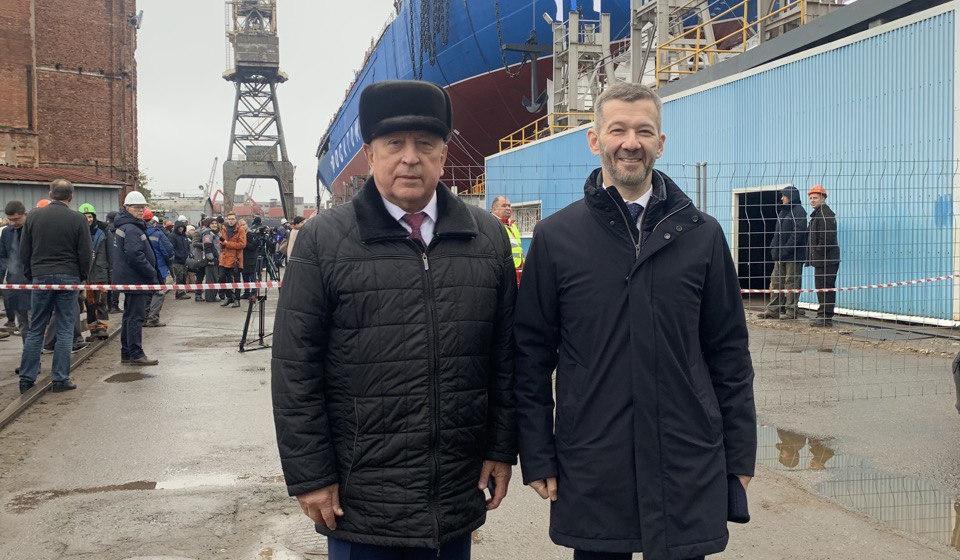 Николай Харитонов принял участие в торжественной церемонии спуска на воду атомного ледокола «Чукотка»