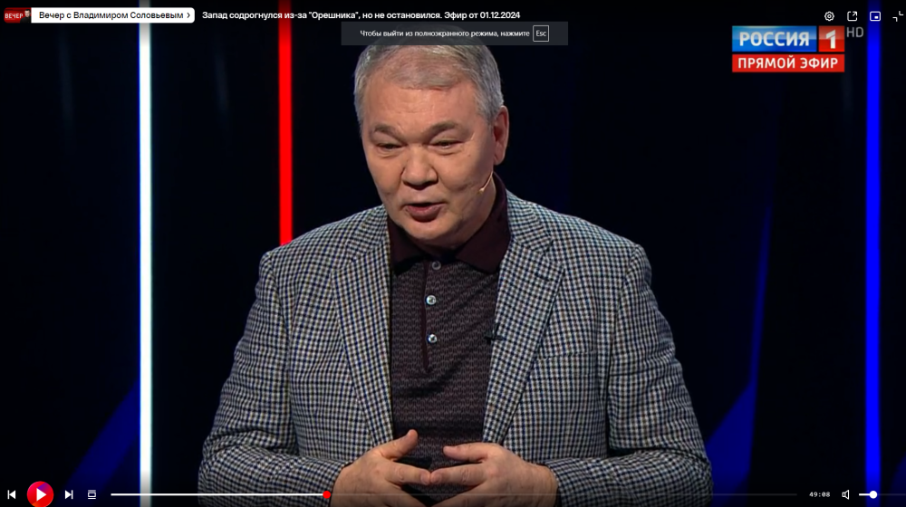Леонид Калашников принял участие в программе Владимира Соловьева на телеканале "Россия-1"