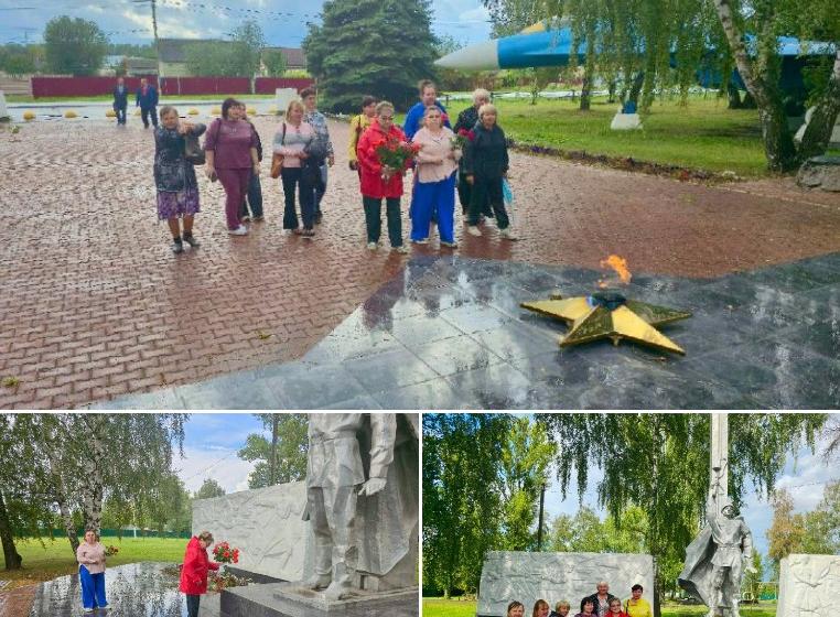 Саратовская область. Ольга Алимова возложила цветы к мемориальному комплексу в Екатериновке