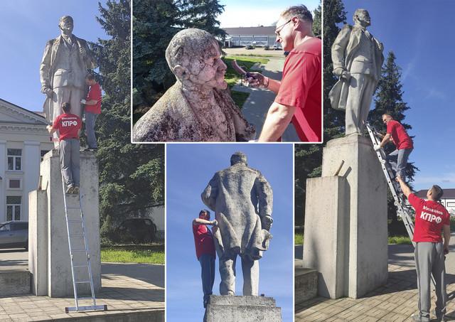Псковский обком КПРФ отреставрировал памятник В.И. Ленину