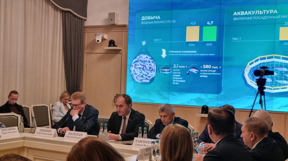 Николай Васильев на заседании Комитета по аграрным вопросам: потребление рыбы в России требует достижения целевых показателей