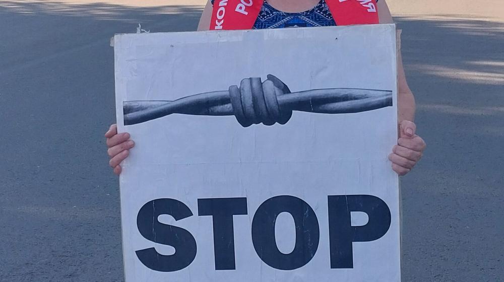 Стоп НАТО! Саратовская область. Коммунисты Балаково провели одиночные пикеты
