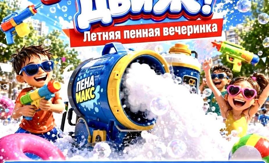 Коммунисты Томска организовали летнюю пенную вечеринку для жителей микрорайона «Каштак»