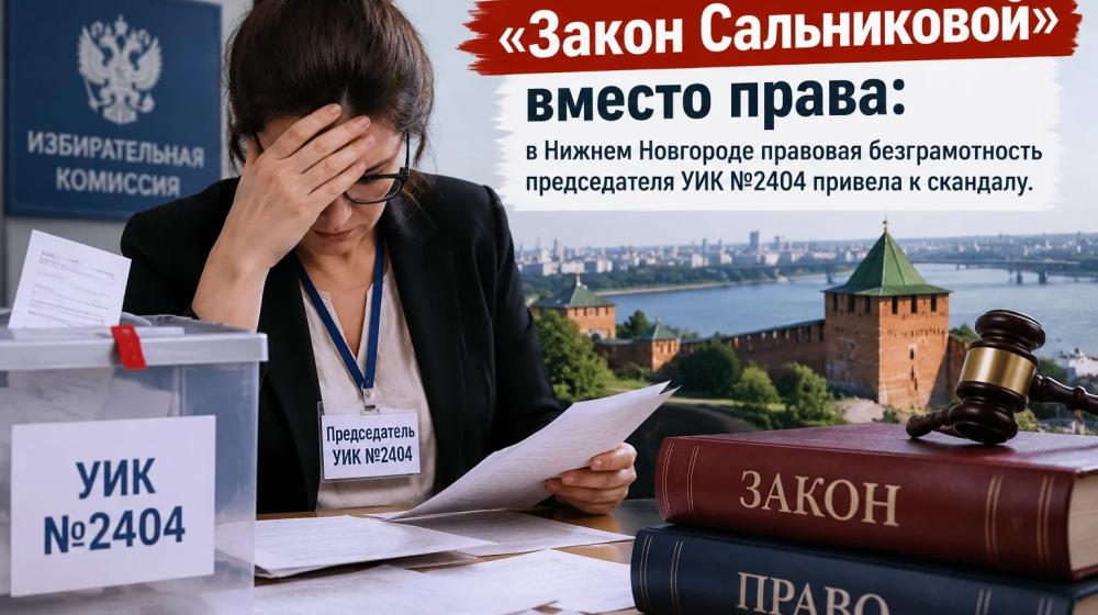 «Закон Сальниковой» вместо права: в Нижнем Новгороде правовая безграмотность председателя УИК №2404 привела к скандалу