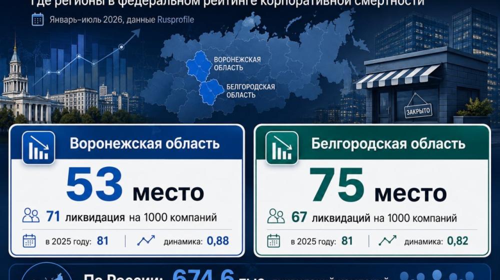 Сергей Обухов про бизнес в Воронеже и Белгороде: где регионы в федеральном рейтинге «корпоративной смертности»?