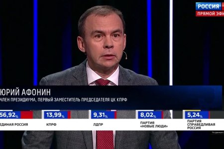 Юрий Афонин в эфире «России-1»: Фракция КПРФ в новом созыве будет добиваться принятия ключевых законопроектов «Программы Победы»