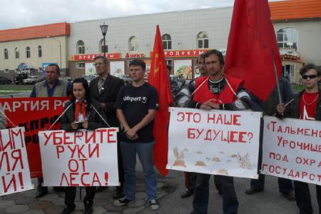 Алтайский край: комсомольский пикет против незаконной вырубки леса
