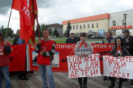Алтайский край: комсомольский пикет против незаконной вырубки леса
