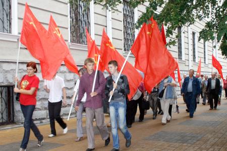 Воронеж. Социализм – Советская власть – Союз братских народов. Акция "20 лет без СССР" на Никитинской площади