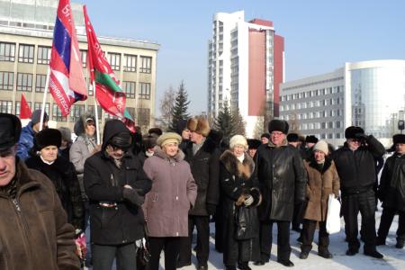 Алтайский край: 23 февраля барнаульские коммунисты провели шествие и митинг