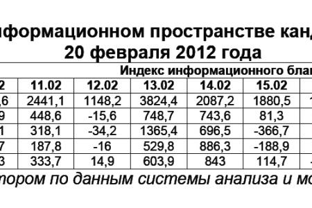 Президентская избирательная кампания  в средствах массовой информации:  20 февраля 2012 года 
