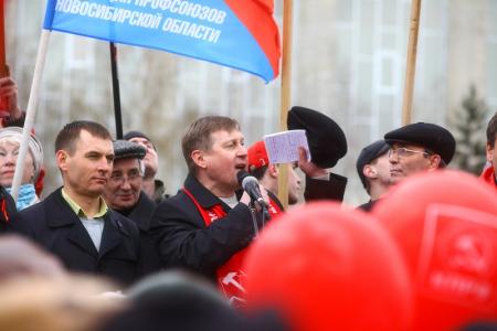 Репортаж с митинга КПРФ в Новосибирске