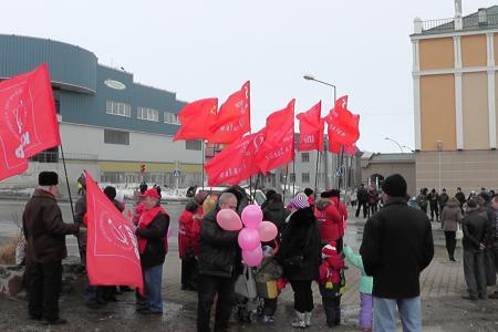 Чукотка. Первомайская демонстрация в городе Анадырь