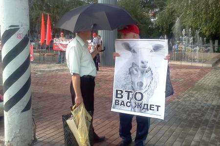 Саратов. Пикет против вступления РФ в ВТО и размещения базы НАТО в Ульяновске