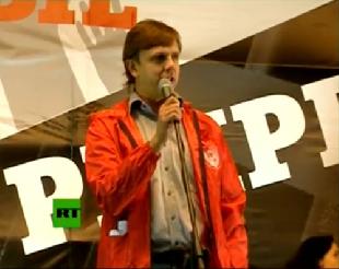 На "Марше миллионов" в Москве представитель КПРФ А.Е.Клычков призвал добавить к политическим лозунгам социально-экономические и пригласил москвичей на митинг КПРФ 22 сентября