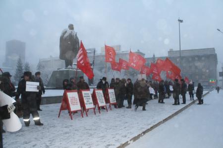 Жители Новосибирска в 30-градусный мороз провели пикет в защиту отечественного образования