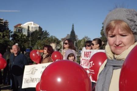 В Сочи в митинге против строительства ТЭС приняли участие около 200 человек