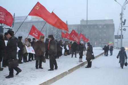Жители Новосибирска в 30-градусный мороз провели пикет в защиту отечественного образования