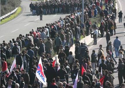 Всеобщая забастовка 20 февраля 2013 г. Грандиозный митинг ПАМЕ в Афинах. Массовые митинги в более чем 70 городах