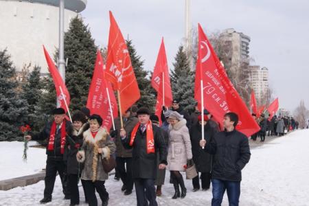 Волгоградская область. Коммунисты отмечают 95-летие Советской Армии