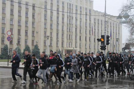 Молодые коммунисты Краснодара приняли участие в молодежном  спортивном забеге «Кубань против Кубаны», «Нет фестивалю разврата и алкоголизма»
