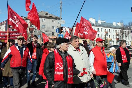На первомайском митинге в Пскове трудящиеся потребовали отставки губернатора Турчака