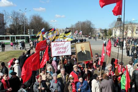 На первомайском митинге в Пскове трудящиеся потребовали отставки губернатора Турчака