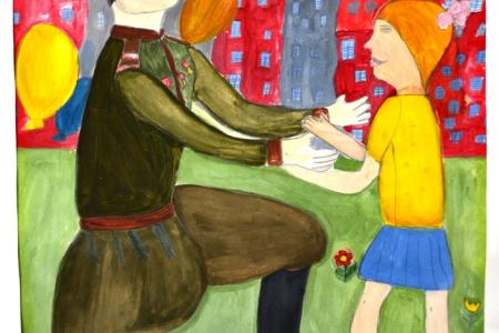 Республика Калмыкия. Коммунисты вручили призы победителям школьного конкурса рисунков, посвященного Дню Победы