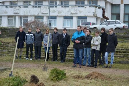 К 95-летию ВЛКСМ владимирские комсомольцы провели субботник на Аллее славы