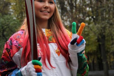 Марьяна Наумова, рекордсменка мира из Спортивного Клуба КПРФ, приняла участие в эстафете Олимпийского огня
