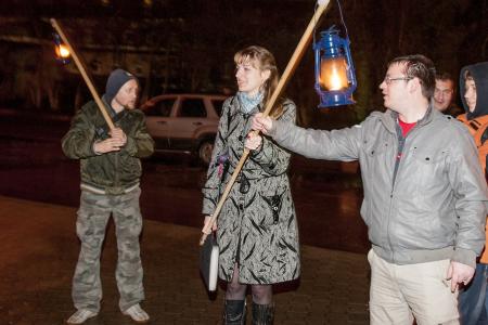 Антиолимпийское факельное шествие в Костроме