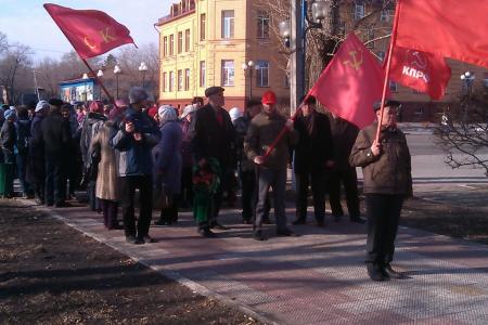 Амурская область. В Белогорске прошел митинг в память о красноармейцах, погибших на Гражданской войне 