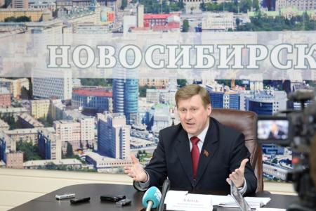 Кандидат в мэры Новосибирска А.Е. Локоть на пресс-конференции презентовал свою предвыборную программу